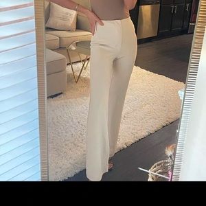 Abercrombie & Fitch Elevated Flare Pant in Cream